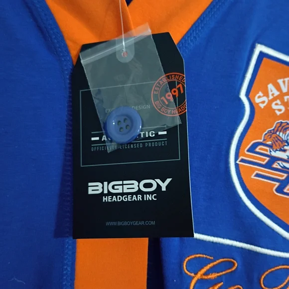 Savannah State University Men's Size Large Blue and Orange Bigboy Cardigan New - Picture 4 of 6